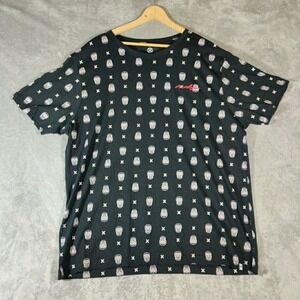 Hurley Shirt Mens Small‎ Back Short Sleeve Skull All Over Print Skater Surfer